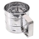 MUELODSIC Tamizador de Harina Inoxidable Semi-automático Colador de Malla Fina para Repostería y Hornear Herramienta Portátil para Tamizar Harina y Polvo de Pastel Uso Ambidiestro Fácil