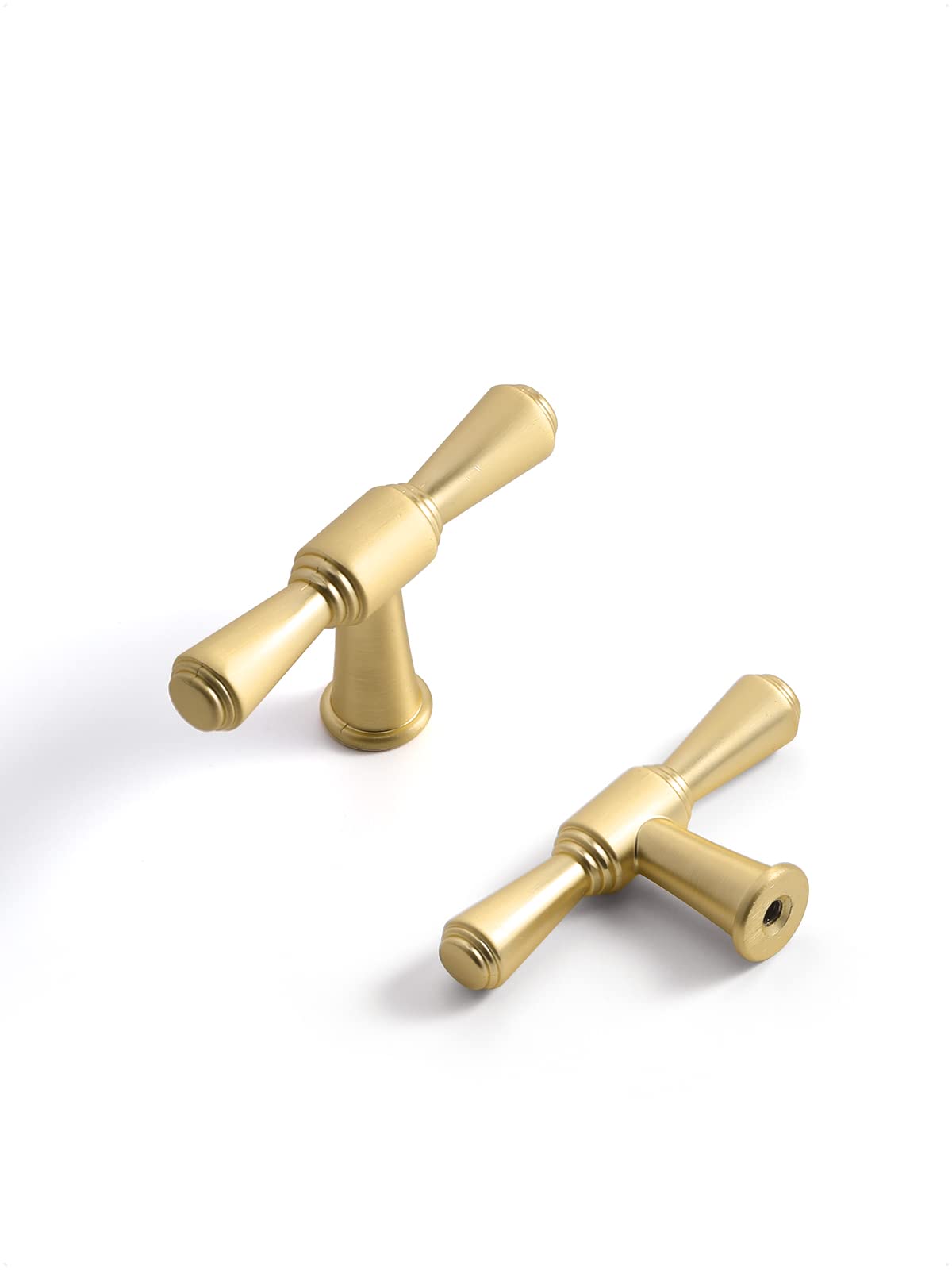 5 Pack Brushed Gold Cabinet Pulls T Brass Drawer Knobs Kitchen Cupboard Bathroom Dresser Cabinet Hardware Handles Zinc Alloy