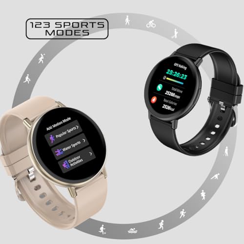 Image of Fire-Boltt Destiny Smartwatch- 1.39 inch Display, Silicon Straps, Bluetooth Calling, 123 Sports Modes, Voice Assistant, Health site, IP67 (Beige)