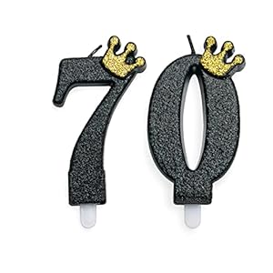UVTQSSSP 70. Schwarz Geburtstag Kerzen Alles Gute zum Geburtstag Nummer Kuchen Topper Dekoration für Party Hochzeit…