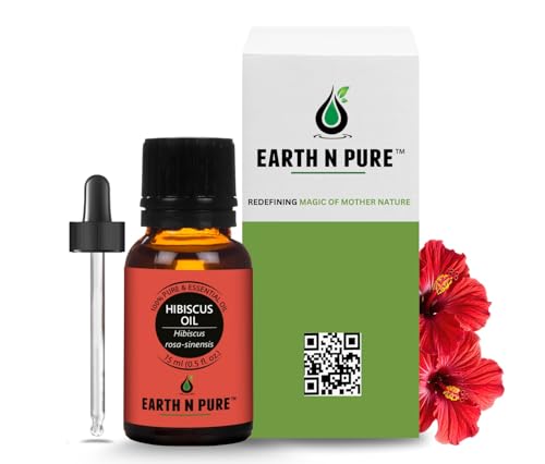 Image of Earth N Pure Hibiscus Oil (Gudhal Oil) Natural and Therapeutic Grade with Glass Dropper - 15 ml