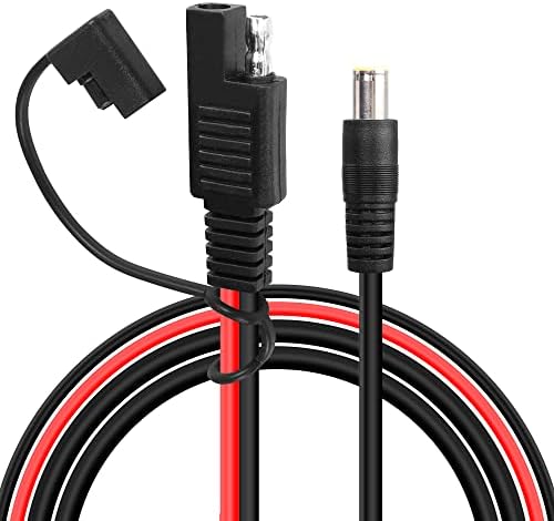 YAODHAOD SAE Solar Connector to DC8mm Male Adapter Cable, 14AWG 3.3FT SAE Solar Extension Cable Compatible with Portable Power Station for RV & Solar Generator Portable Solar Panel (3.3 FT)