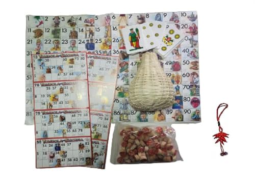 Tombola en enveloppe napolitaine avec panier osier et cartes de bingo