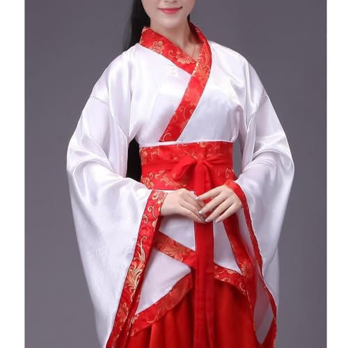Oneyijun Damen Frauen Kleidung Tang Anzug Altertümlich Chinesischen Stil Traditionelles Kostüm Hanfu Kleider Tanz Bühne für Bühnenshow Performances Cosplay Party (Rot, L)