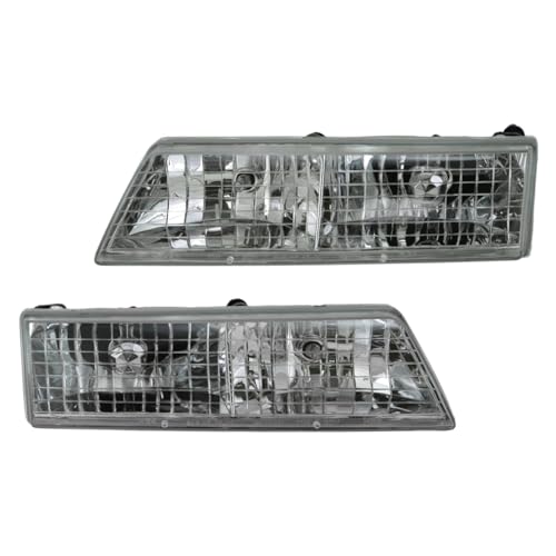 Image of TRQ 2 Piece Headlight Assembly Set Driver & Passenger Side Compatible with Mercury Grand Marquis 1995-1997 FO2502148 FO2503148 F5MY13008A F5MY13008B