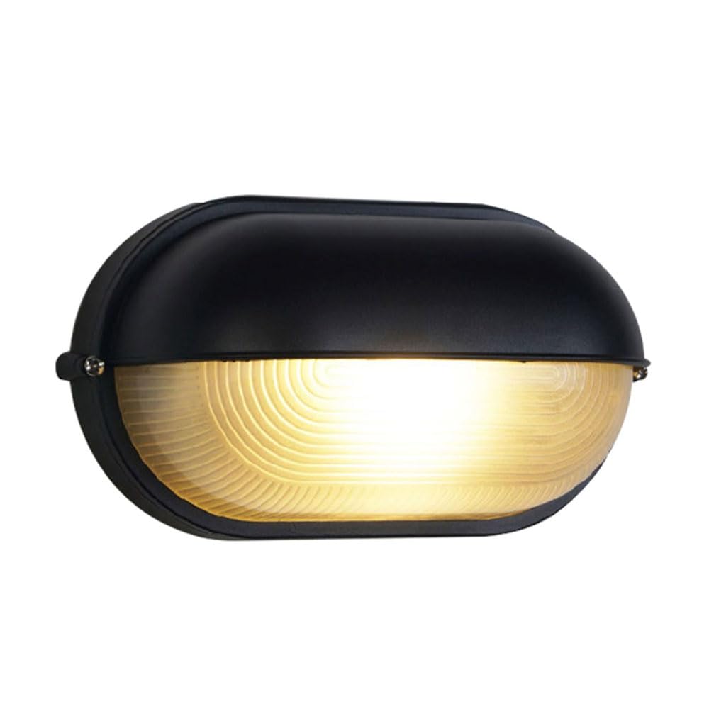 Round Outdoor Wall Light Aluminum Waterproof Glass Black LED House Lamp Matte Energy Saving Wall Light Fixtures Durable Rustproof Wall Mount Lighting for Villa Garden Foyer Cafe Made in China
