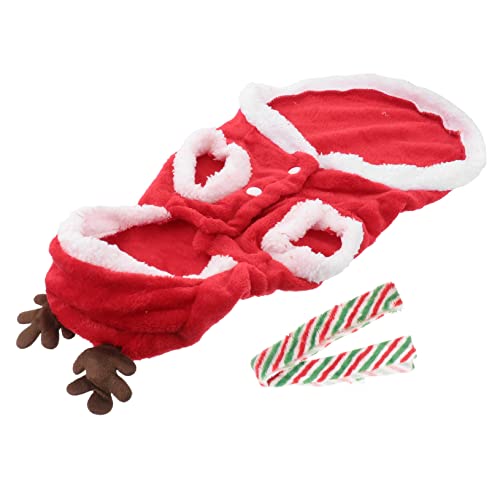 Disfraz de perro navideño con bufanda roja talla XXL