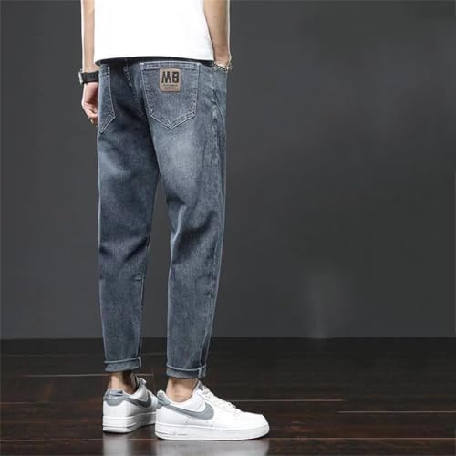 Men Summer Jeans Soft Straight Slim Fit Loose Trendy Long Pants Versatile Pants2