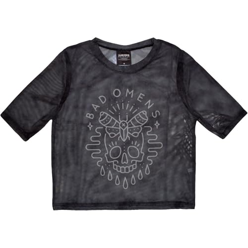 Bad Omens Moth Skull Mesh Crop Top Size XL