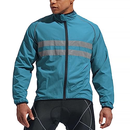 Jaqueta de Ciclismo à Prova de Vento, Jaqueta de Ciclismo Masculina de Tecido de Malha Grande Reflex