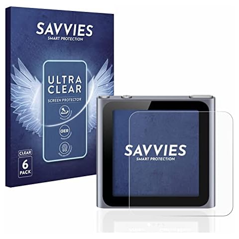 savvies Protector Pantalla Compatible con Apple iPod Nano 2011 (6a Gen.) (6 Unidades) Cover