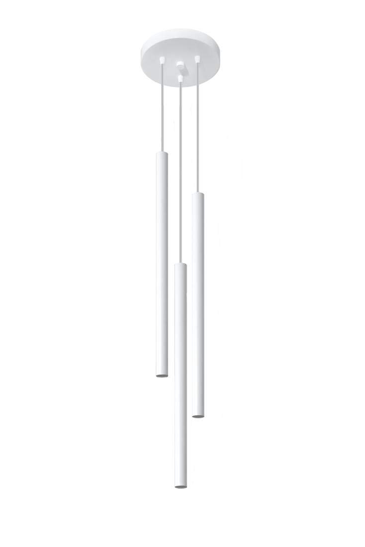 SOLLUX lighting Pastelo 3P Ceiling Pendant Light, Modern Design with Cylindrical Metal Shade, Replaceable G9 Bulb, 3 x Max 8 W LED, Powder