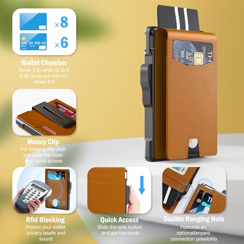 Image of umoven Wallet for Men - with Money Clip Slim Leather Slots Credit Card Holder RFID Blocking Bifold Minimalist Wallet