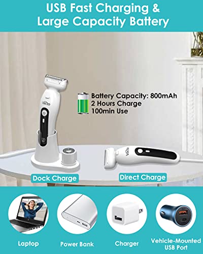 Vacto Electric Razors For Women With Led Light, Electric Shaver For Women Rechargeable Womens Electric Razor Ladys Razor Bikini Trimmer Bikini Shaver Body Hair Removal For Body Legs Underarm Bikini #TOP5