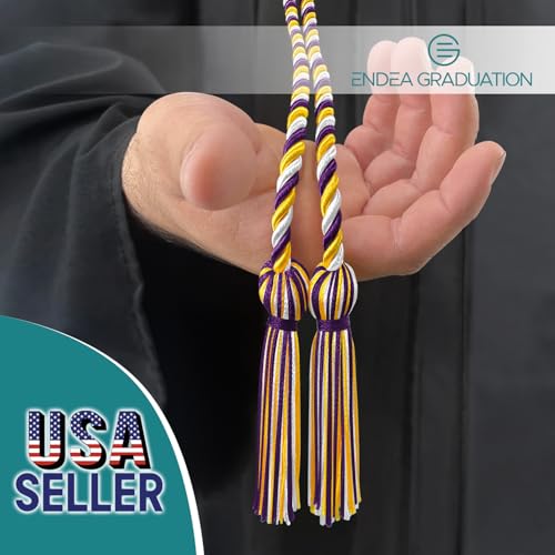 Image of Endea Graduation Double Honor Cord Three-Color (Purple /Gold /White)