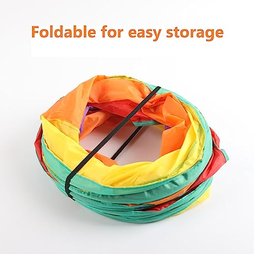 Túnel para gatos plegable con 2 agujeros y pelota para entretener a tu gatito 8