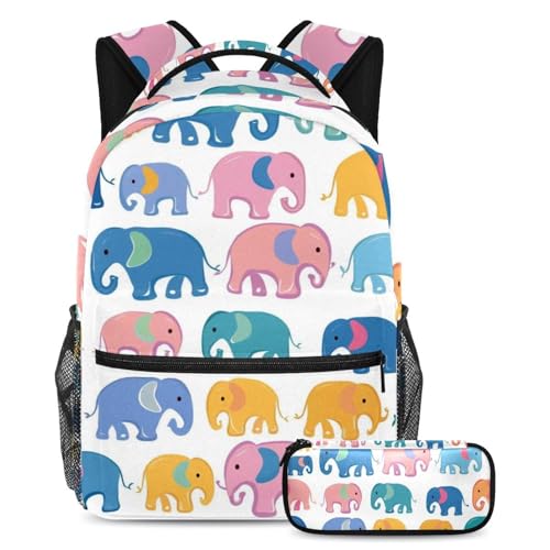 Sac à dos éléphants roses et bleus pour la rentrée des classes des enfants