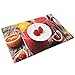 Produktbild Platzset Filz 4er Set Tischset, Waschbare Tischuntersetzer Platzdeckchen, rutschfest Hitzebeständig Platz-Matten für Küche Speisetisch, Roter Blutorangensaft