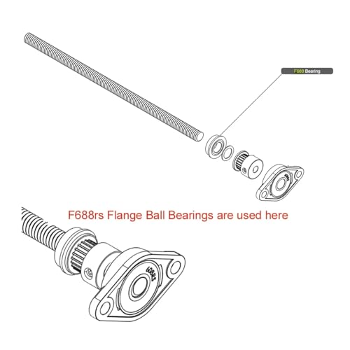 Rodamientos F688RS con brida de 8x16x5 mm cojinetes de bolas ABEC7 para poleas guía 5