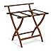 Wooden Mallet WallSaver Luggage Rack,Brown Straps, Medium Oak