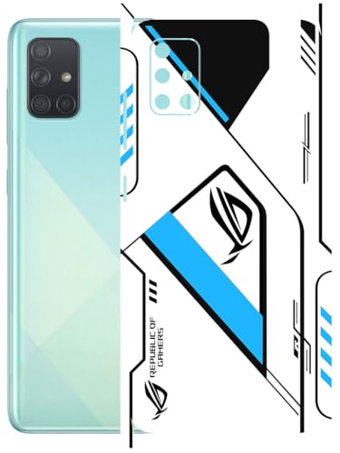 Image of AtOdds - Full Body Back Screen Guard Protector Film - Lamination Wrap Skin Sticker Compatible with Samsung Galaxy A51 | Scratchproof Matte Finish (RogBlue)