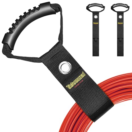 Organizador de Cables y Mangueras (2 Unidades) con Asa, Correa de Gancho y Bucle de 43 cm, Colgador para Garaje y Taller, Soporte para Mangueras de Piscina, Jardín, Cables y Cuerdas (M)