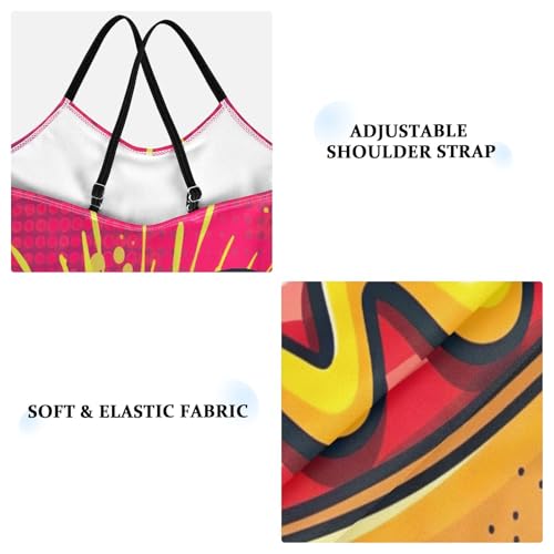 Art Hot Dog Child Girl Swimsuit with Adjustable Shoulder Strap, 3-10T Beach Swimwear, Summer Swimsuits Girls3