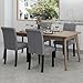 thksbought Set of 6 Upholstered Fabric Dining Chairs with Button-Tufted Details (Set of 6 Gray)