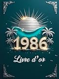  Livre d’or d’anniversaire 40 ans – grand album souvenir en couverture rigide turquoise et argent pour recueillir vœux, messages, photos et précieux souvenirs d’une fête inoubliable