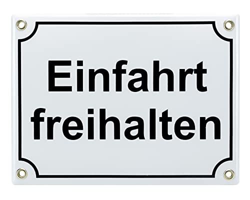 Plaque en émail interdiction de stationnement blanche 15x20 cm