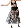 Women's See Through Tulle Maxi Dress Shiny Sequine... #2