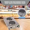 Cadco CDR-2CFB Portable Double Cast Iron Space Saver Hot Plate, Stainless Steel, 120v, For Commercial Use, 20 lbs, Heat Control, Electric Cooktop