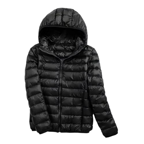 Djowyh Chaquetas De Plumas Para Mujer,Chaqueta De Plumas Para Mujer,Abrigos de plumón Chaqueta de invierno de manga larga con cremallera - acolchada plegable para acampar al aire libre y