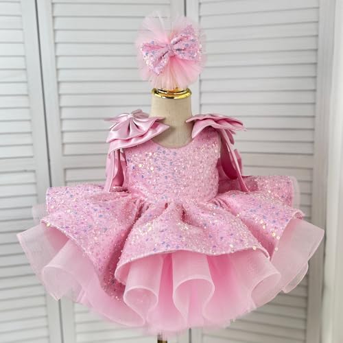 Fairy Tale Tutu Dress for Girls – Sparkly Party Dress with Sequin Bow Headband for Birthdays and Celebrations4