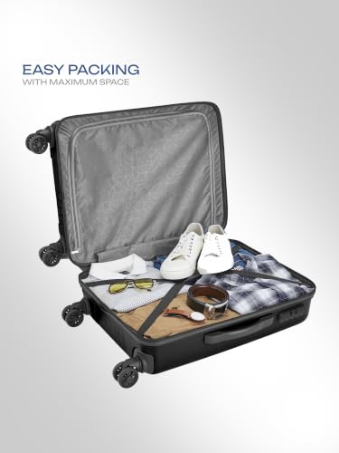 Image of Safari Xylo 8 Wheels Medium 66cm Trolley Bag Hard Case Polypropylene 360 Degree Wheeling System Luggage,Recessed Lock, Trolley Bags for Travel, Suitcase for Travel, Black