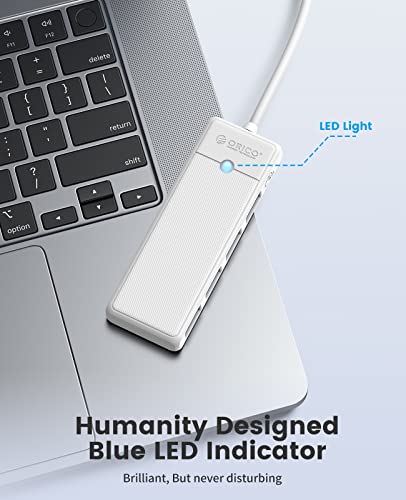 Hub USB, Adattatore USB C 4 in 1, Hub USB 3.0, USB C per MacBook, Surface Pro, XPS, Unità flash USB, PC Notebook, chiavetta USB, Laptop, Mobile, 0.15M Bianco - Hub USB - Immagine 5