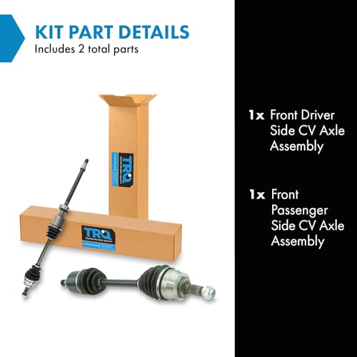 Image of TRQ Front Driver and Passenger Side CV Axle Assembly Set 2 Piece Compatible with 2005-2006 Mini Cooper S Manual Transmission 2007-2008 Cooper Convertible 1.6L Manual Transmission 2002-2004 S