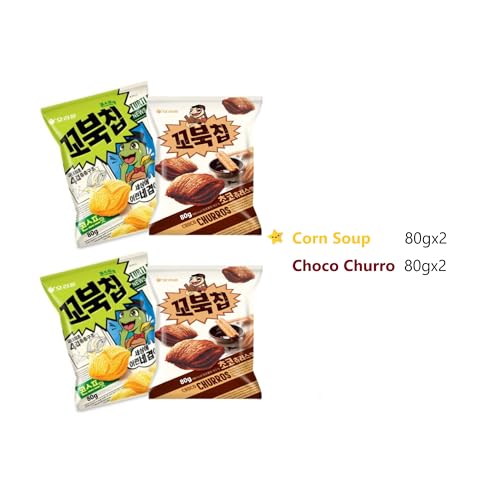 Orion Turtle Chip Spicy Flavors Combination/Netflix Movie Night K-Snack Party Sets / 2024 New Flavors (Sweet 4 Combo)