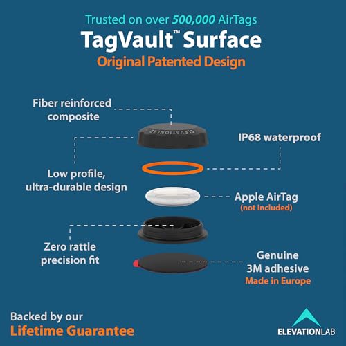 Elevation Lab AirTag Adhesive Mount (4 Pack) - TagVault™ - The First Waterproof AirTag Stick-On Holder | 3M VHB, Indestructible, Screw-On Design, Find Your Bike, Car, & More by Elevation Lab - Image 7