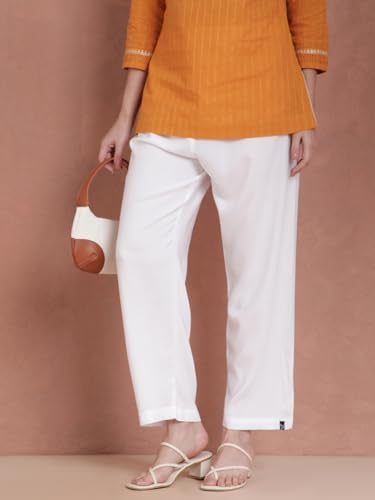 Image of TWIN BIRDS Women Viscose Kurti Pants | Straight Fit Ethnic Daily Trousers