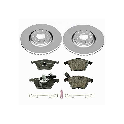 Image of PowerStop Euro-Stop Fully Coated Front Brake Kit For Audi A6 2002-04 |A6 Quattro 2002-04 |Allroad Quattro 2001-05 - ECE-R90 Certified Brake Pads + Disc Rotor Upgrade, ESK891