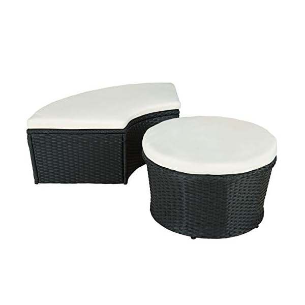 TecTake 800718 Rattan Sun Island, Collapsible Sun Shade, Versatile, UV-Resistant, incl.Cushions - Image 7