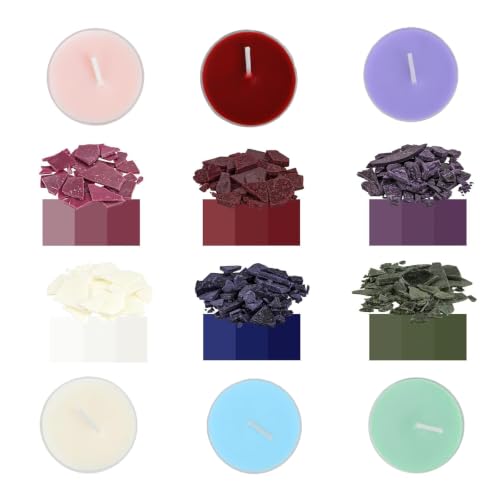 Colorante para Velas (6 x 5g), Pastillas de Pigmento Sólido para Hacer Velas de Soja, Parafina y Cera Vegetal, Tintes para Velas Aromáticas DIY, Set de 6 Colores para Manualidades Caseras