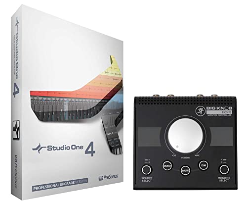Presonus Studio One 4 Pro Upgrade from Artist/Producer Version 1/2/3 to Pro 4.0 Bundle with New Mackie Big Knob Passive 2x2 Studio Monitor Controller (2 item)