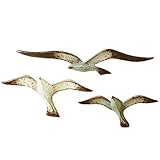 MIDWEST-CBK Ganz Distressed Flying Seagull Wall Decoration 3 Piece Set Multicolor