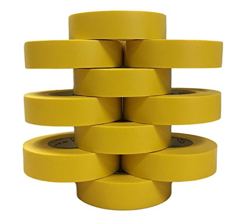 Image of TradeGear Yellow 10 Pack - UL Listed Colored Electrical Tape, 60 ft x 3 /4 in, 600V, Flame Retardant, Waterproof, Rubber Adhesive - Phase Marking, Wire ID, Automotive