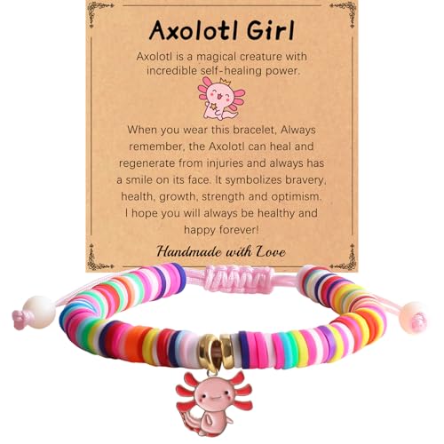 Axolotl Bracelet Stuff Cute Gifts with Lovely Card Christmas Birthday Jewelry for Women Gir Daughter Granddaughter Niece (Axolotl-Style-1)