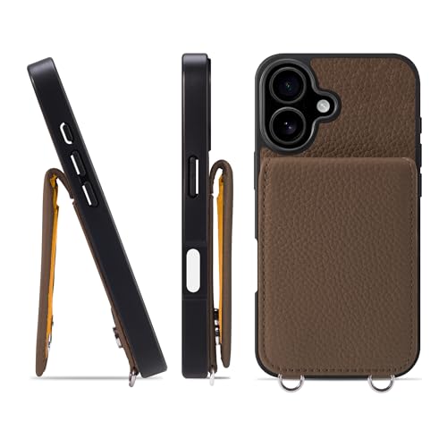 HANATORA for iPhone 17 �P�[�X �o���p�[�^ �{�v �X�}�z�P�[�X �X�}�z �J�[�h�|�P�b�g �X�^���h �V�����_�[�X�g���b�v �t�� �V�������N�J�[�t���U�[ �g�[�v SCPG-17-Taupe �M�t�g �a���� ���� �j�� �ޏ� ���ꂳ�� ����