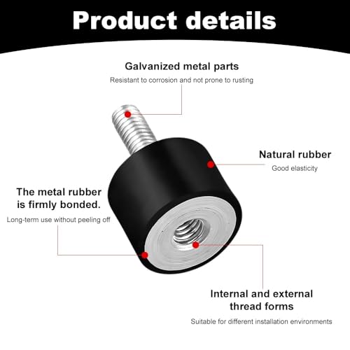 Lvjkes 4 Stücke VD Schwingungsdämpfer m10, Gummipuffer m10, für Luftkompressoren Dieselmotoren Benzinmotoren Wasserpumpen (M10 x 27, 40 x 30)