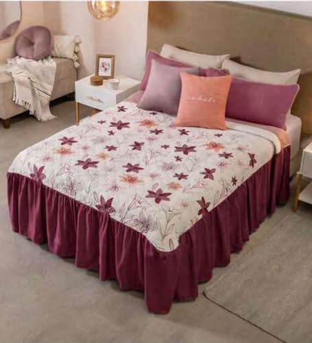 Generic Scarlet Blossom Serenity Queen Size Reversible Bedspread, V88851